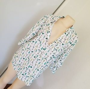 NWT SZ XL martini print button down shirt